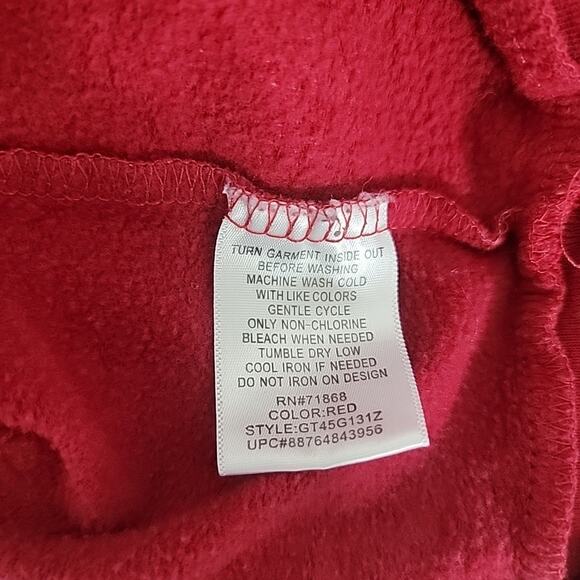 Rudolph the Red Nosed Reindeer Sweatshirt Red Snowflakes Holiday Pullover L/XL F - Picture 6 of 6